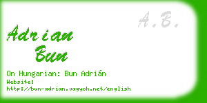 adrian bun business card