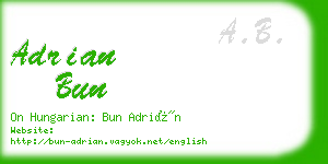 adrian bun business card